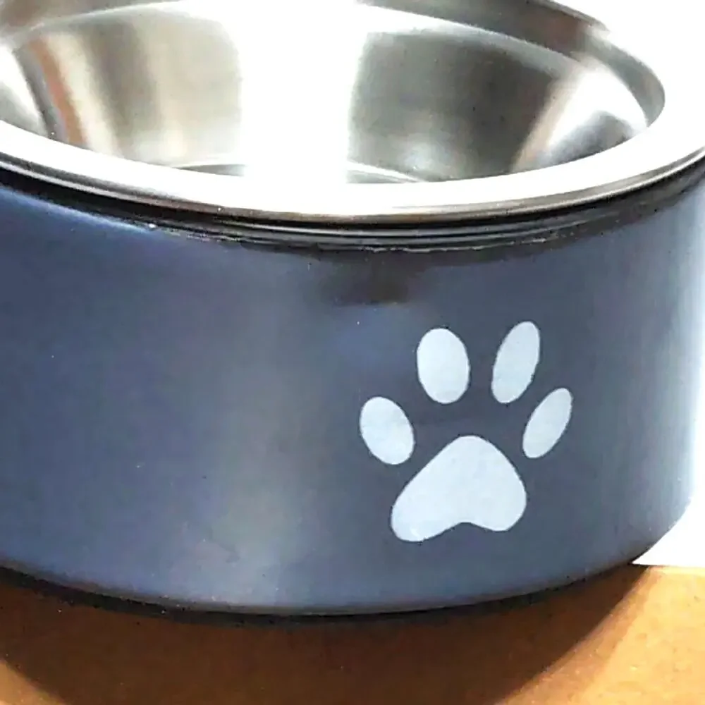 Frisco Paw Print Non‑Skid Stainless Steel Dog Bowl Blueberry Small (8 oz.) LN